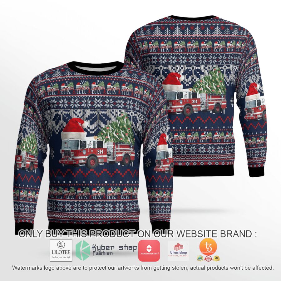 new york yonkers fire department christmas 3d sweater 1 48811