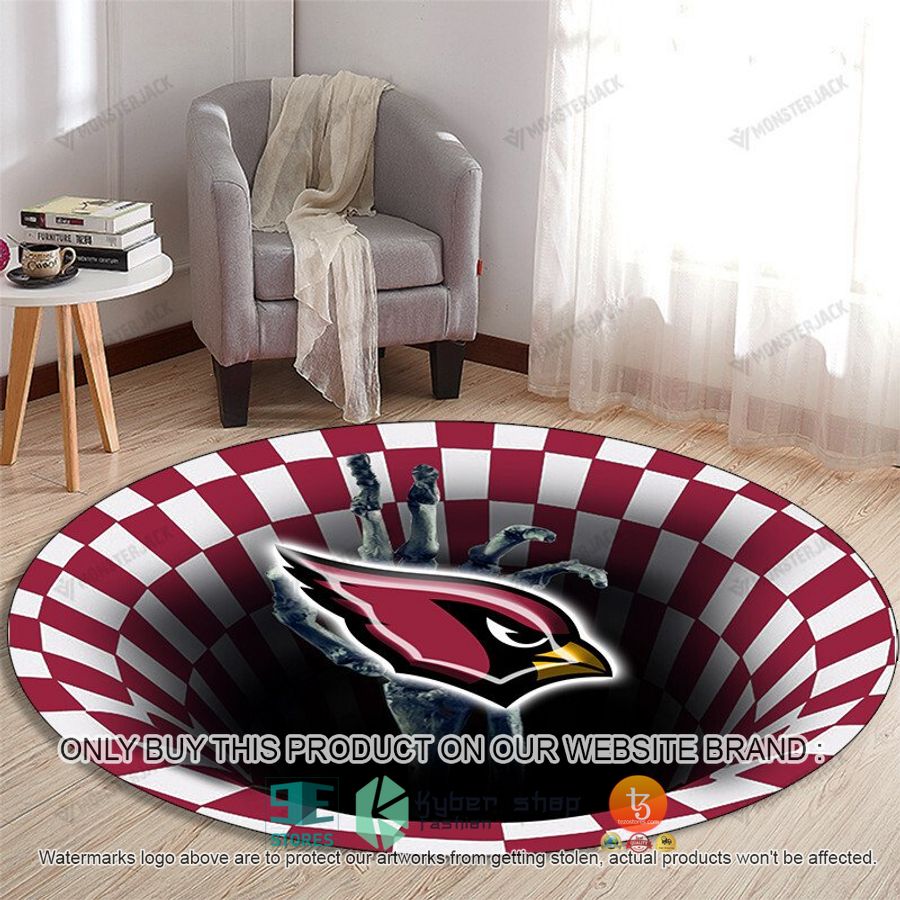 nfl arizona cardinals illusion round rug 1 35626