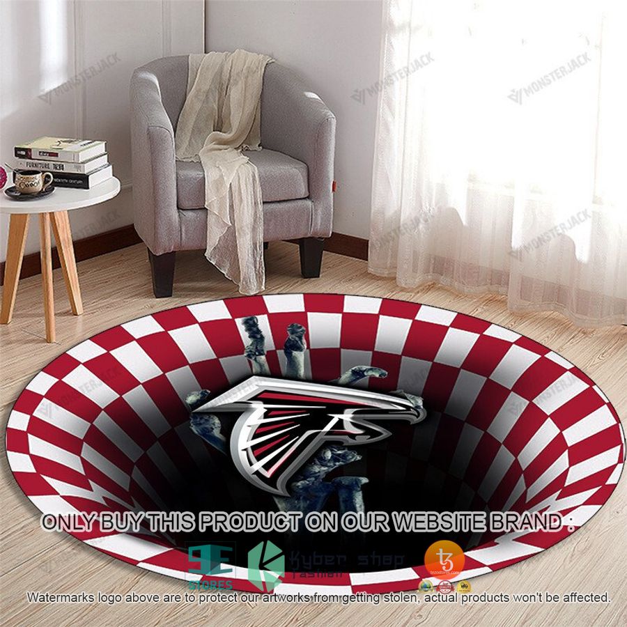 nfl atlanta falcons illusion round rug 1 47090