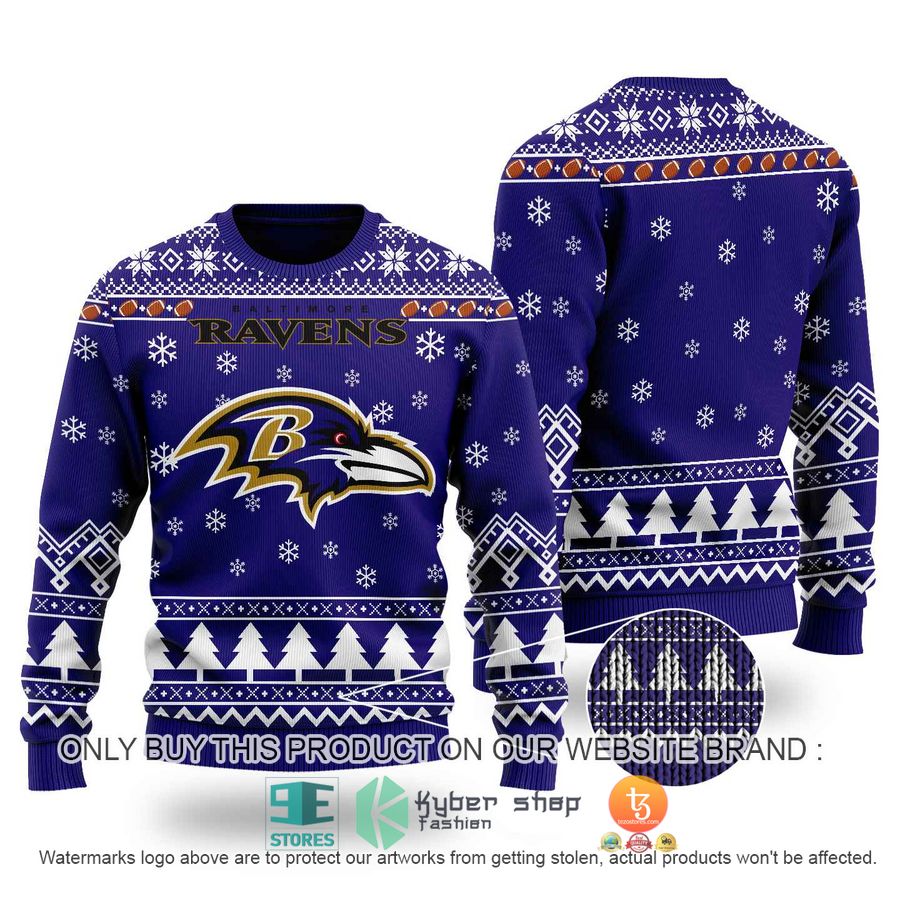 NEW Baltimore Ravens Logo Purple Sweatshirt 1 nfl baltimore ravens logo purple ugly christmas sweater 1 22566