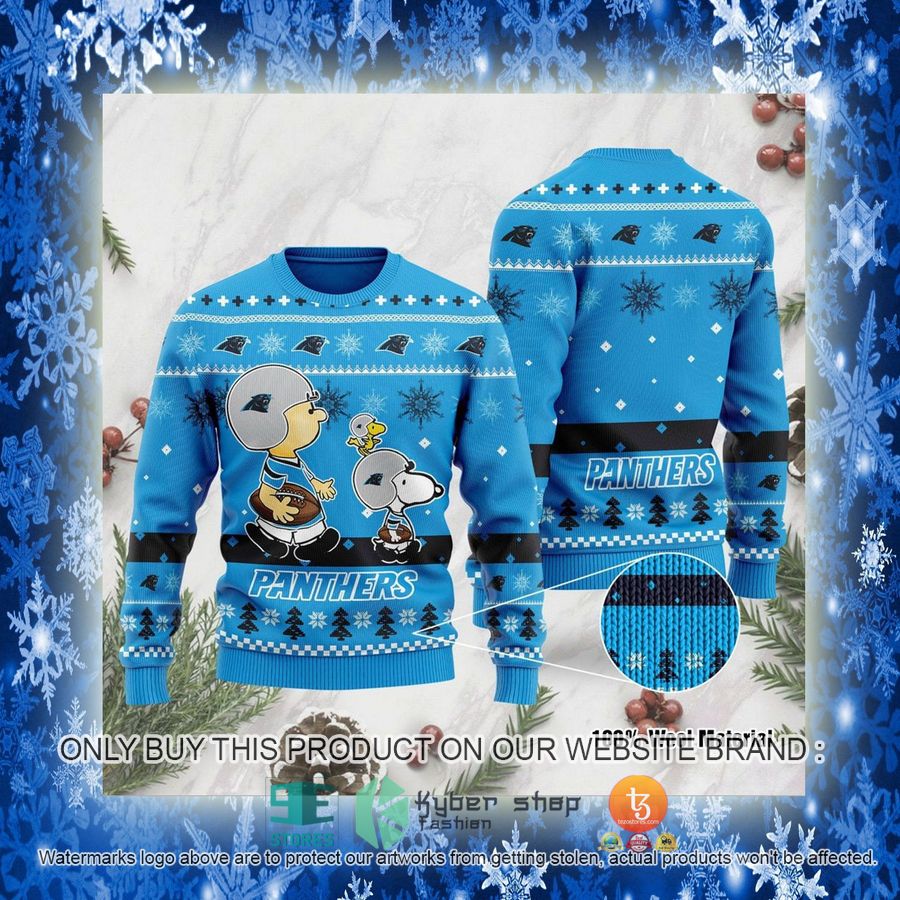NEW Carolina Panthers Funny Charlie Brown Peanuts Snoopy Sweatshirt 3 nfl carolina panthers funny charlie brown peanuts snoopy ugly christmas sweater 3 90696