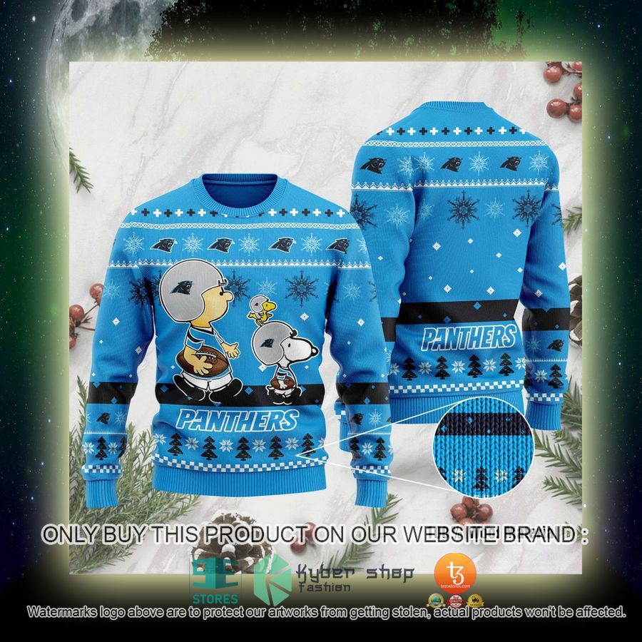 NEW Carolina Panthers Funny Charlie Brown Peanuts Snoopy Sweatshirt 4 nfl carolina panthers funny charlie brown peanuts snoopy ugly christmas sweater 4 82537