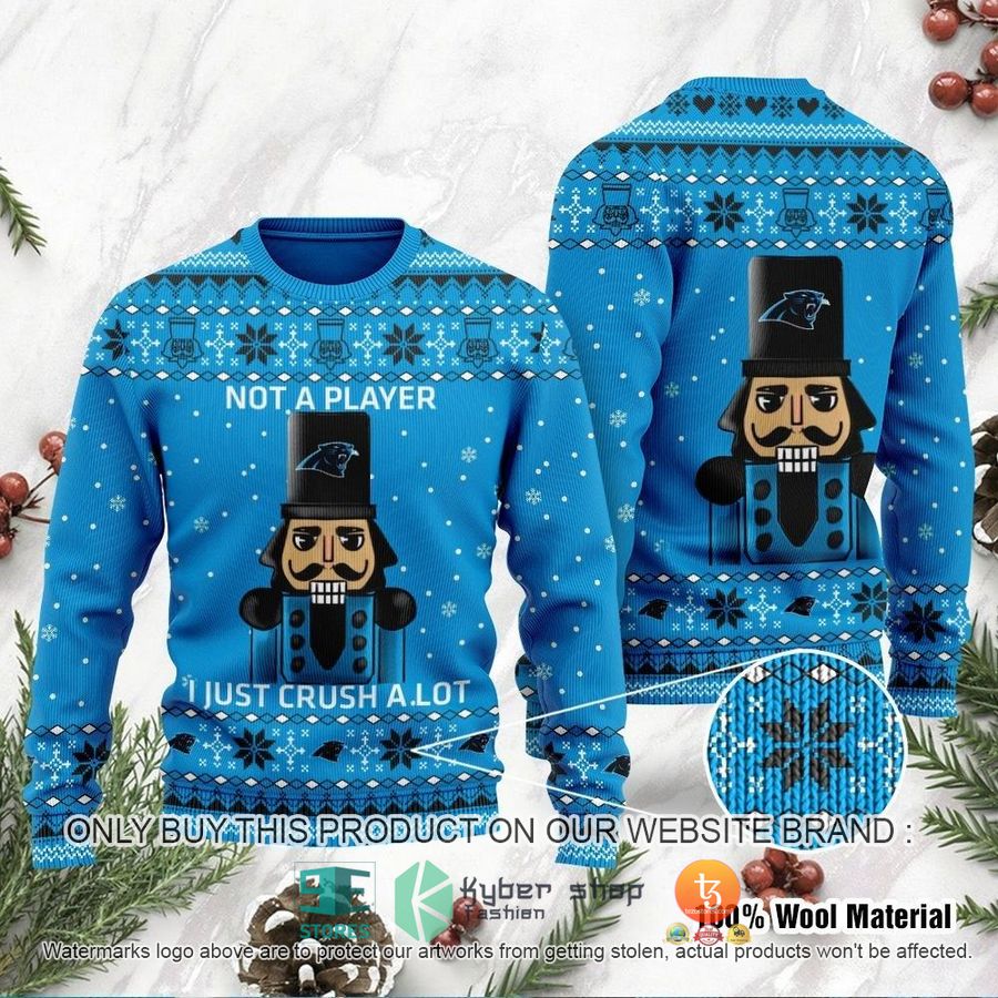 nfl carolina panthers i am not a player i just crush alot ugly christmas sweater 1 96465