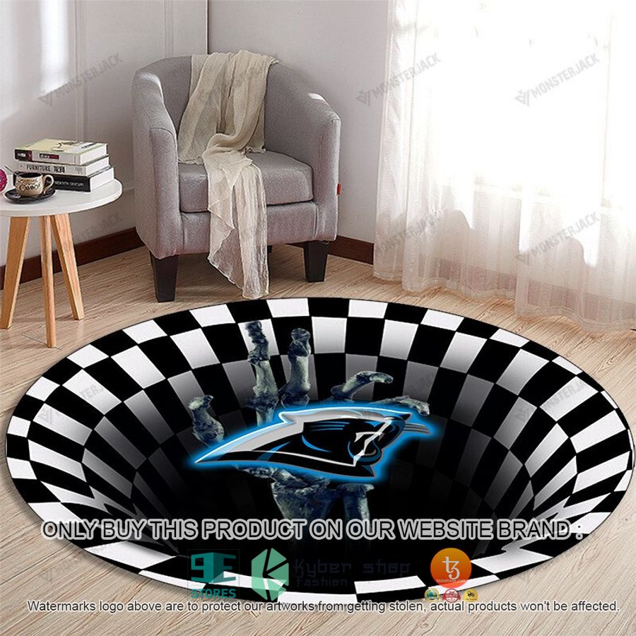 nfl carolina panthers illusion round rug 1 8935