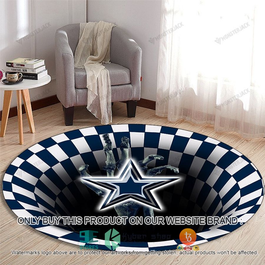 nfl dallas cowboys illusion round rug 1 13192
