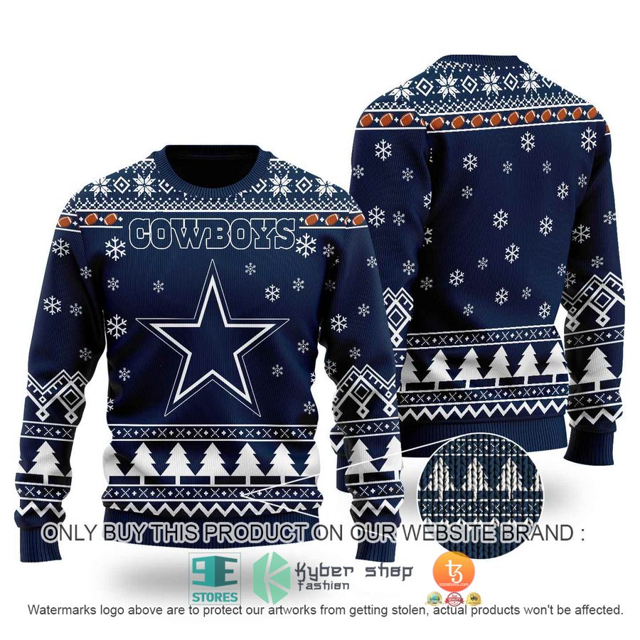 nfl dallas cowboys logo dark blue ugly christmas sweater 1 68527