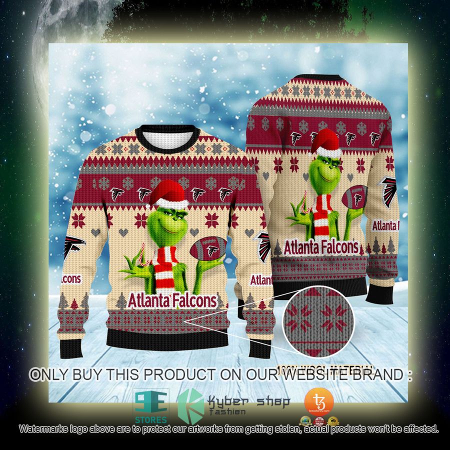 NEW Grinch Atlanta Falcons Sweatshirt 4 nfl grinch atlanta falcons ugly christmas sweater 4 2905
