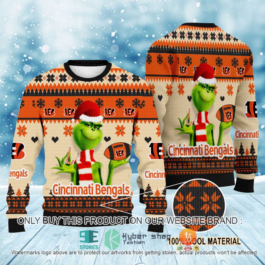 nfl grinch cincinnati bengals ugly christmas sweater 1 36810