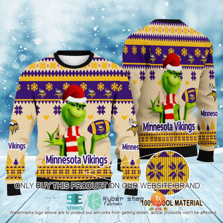 nfl grinch minnesota vikings ugly christmas sweater 1 84301