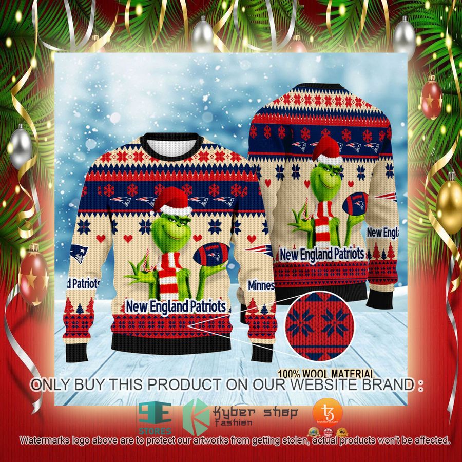 NEW Grinch New England Patriots Sweatshirt 2 nfl grinch new england patriots ugly christmas sweater 2 61211