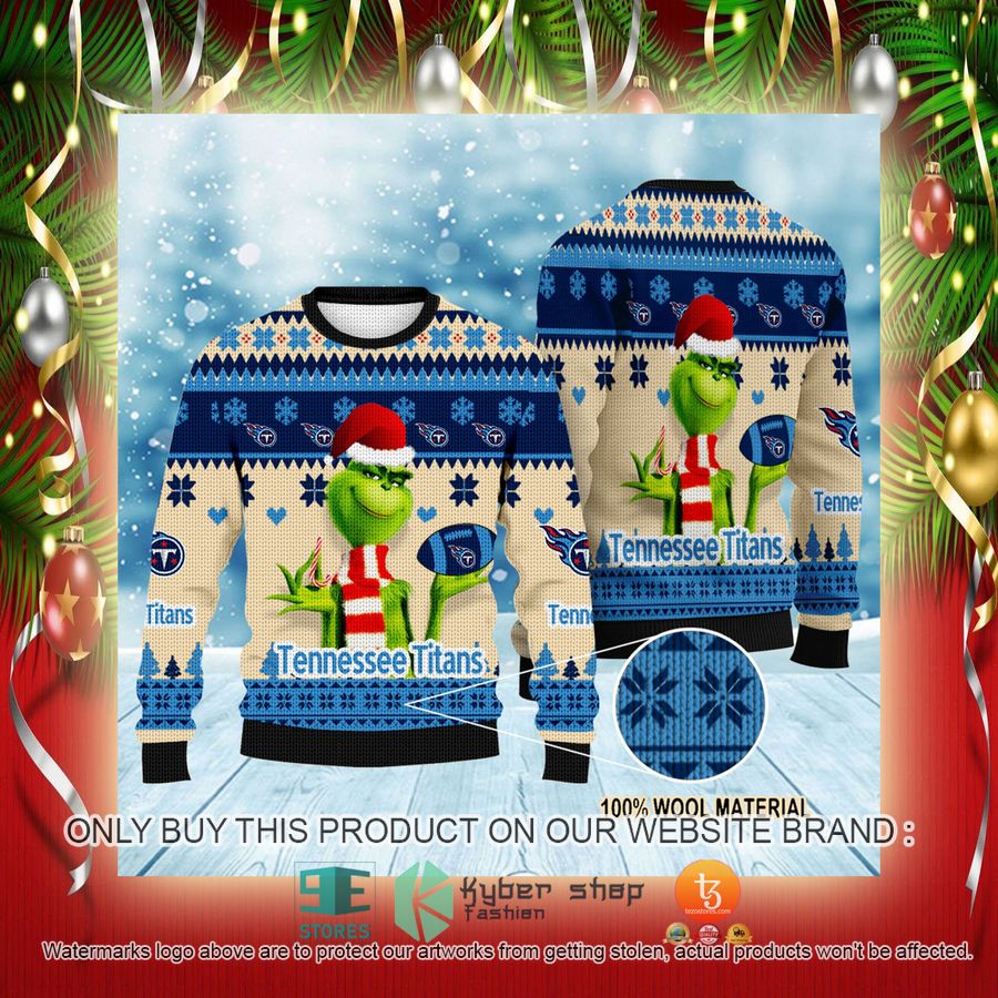 NEW Grinch Tennessee Titans Sweatshirt 2 nfl grinch tennessee titans ugly christmas sweater 2 27905
