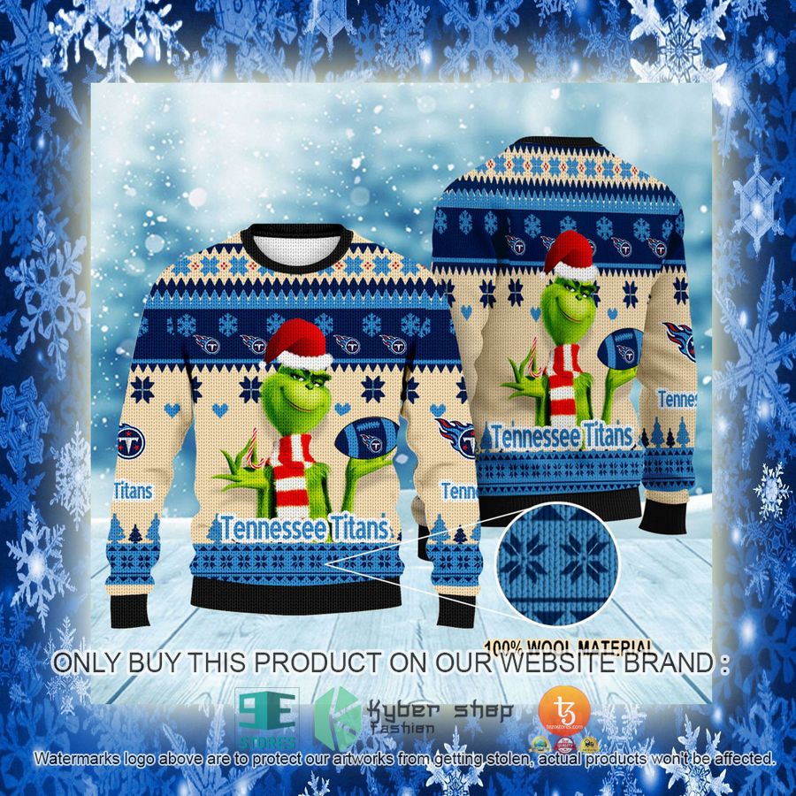 NEW Grinch Tennessee Titans Sweatshirt 3 nfl grinch tennessee titans ugly christmas sweater 3 65411