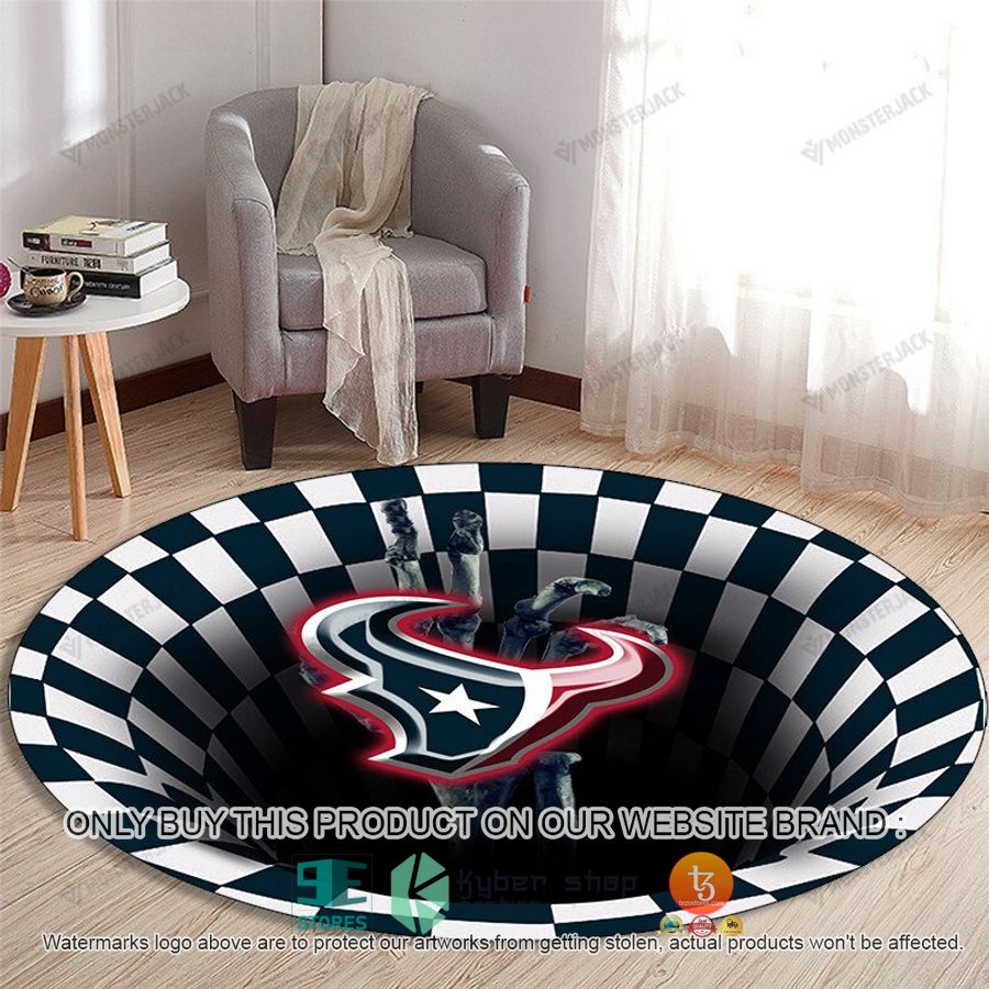 nfl houston texans illusion round rug 1 33906