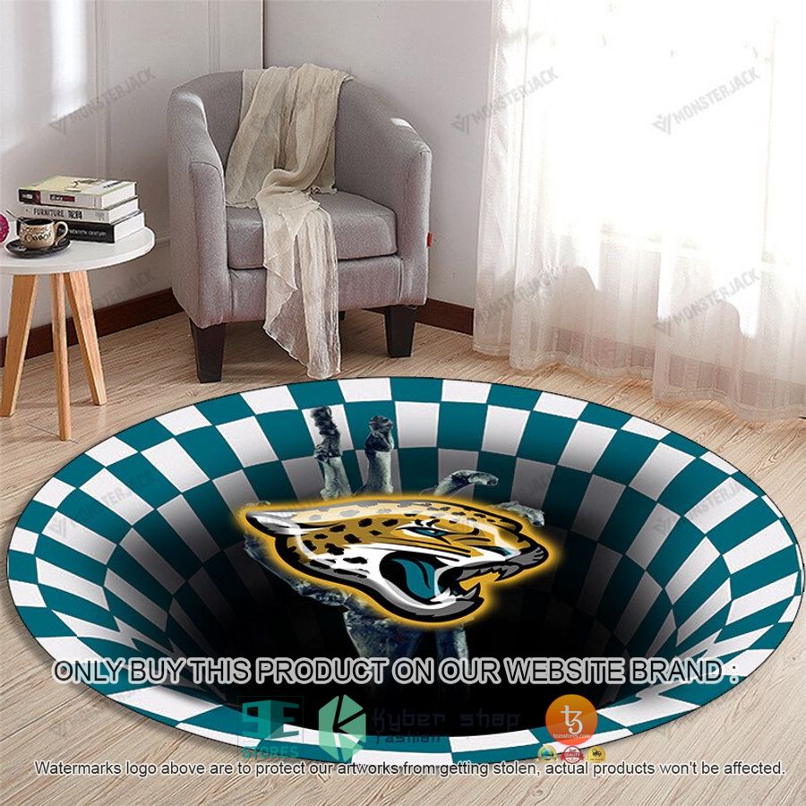 nfl jacksonville jaguars illusion round rug 1 61949