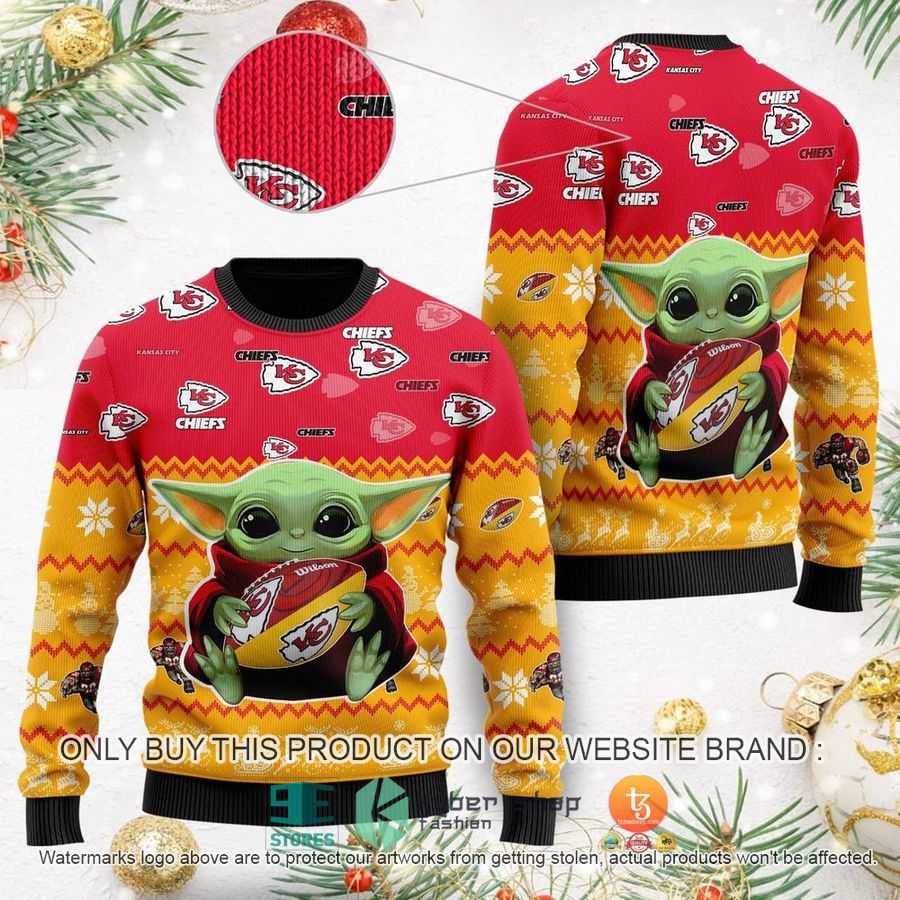 nfl kansas city chiefs baby yoda ugly christmas sweater 1 21623