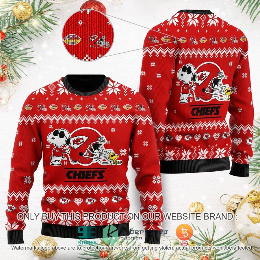 NEW Kansas City Chiefs Cute The Snoopy Show Football Helmet Sweatshirt 8 nfl kansas city chiefs cute the snoopy show football helmet ugly christmas sweater 1 51154