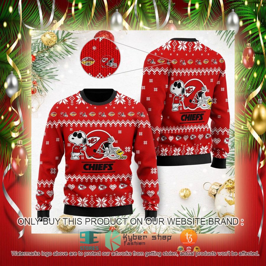 NEW Kansas City Chiefs Cute The Snoopy Show Football Helmet Sweatshirt 2 nfl kansas city chiefs cute the snoopy show football helmet ugly christmas sweater 2 94524
