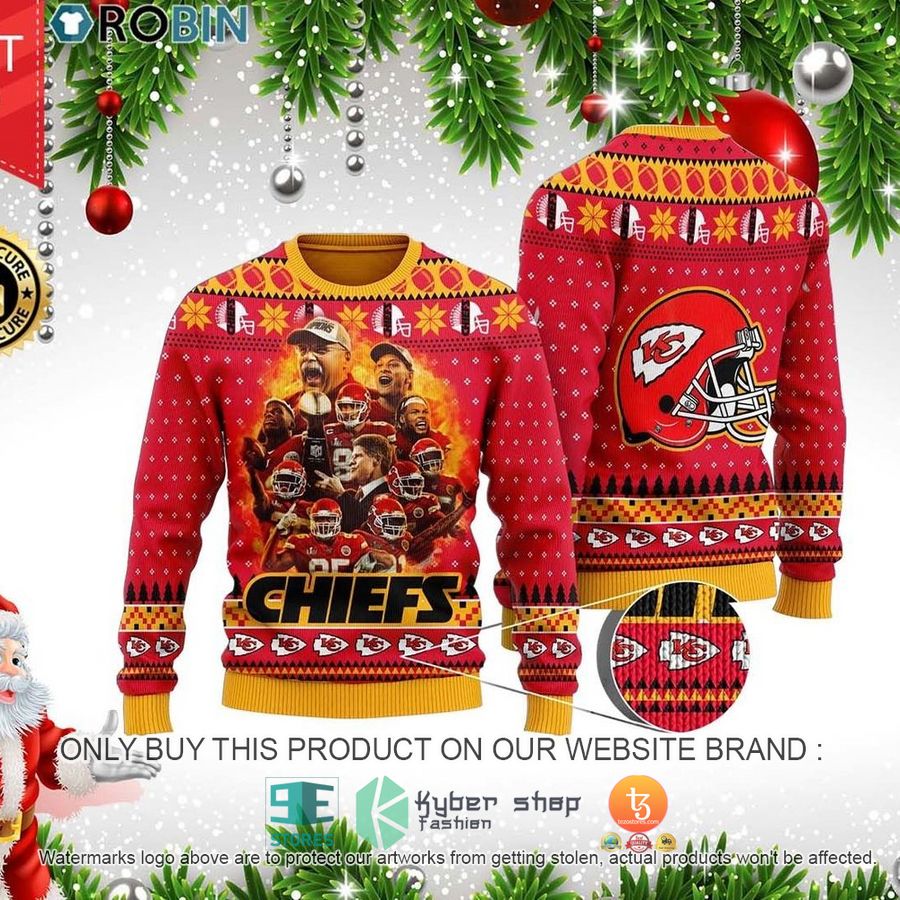 nfl kansas city chiefs legion of zoom ugly christmas sweater 1 91060