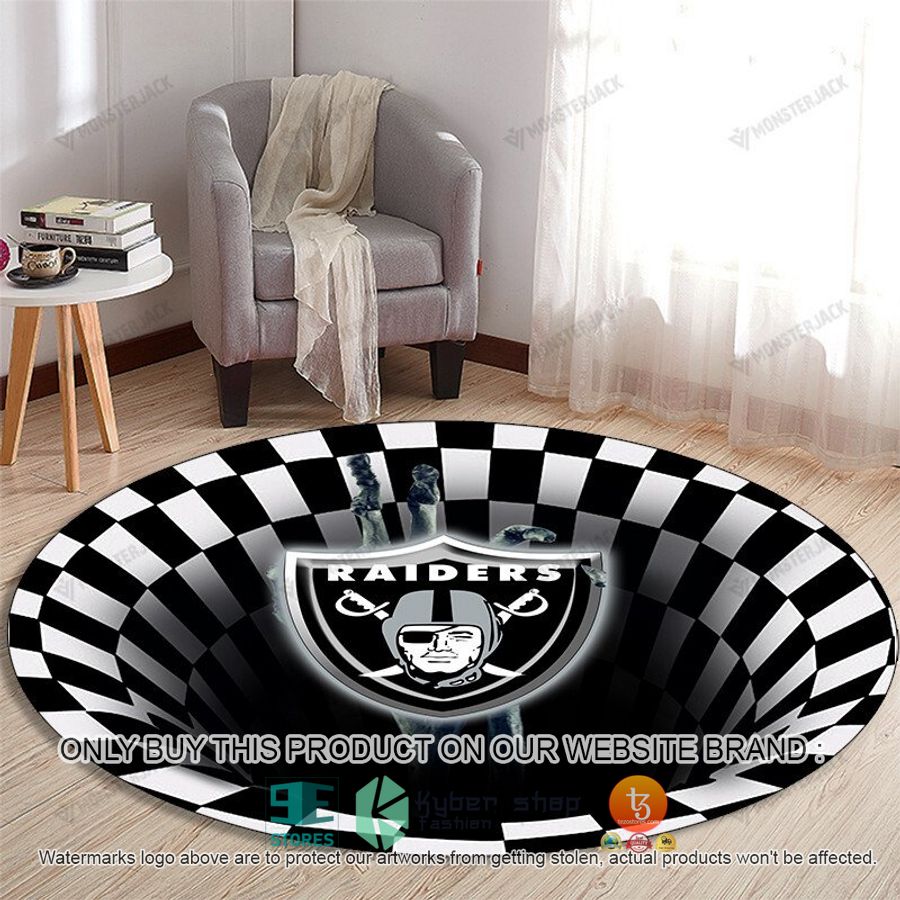 nfl las vegas raiders illusion round rug 1 35538