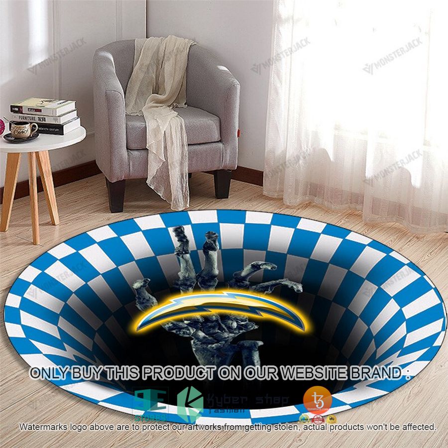 nfl los angeles charger illusion round rug 1 63634