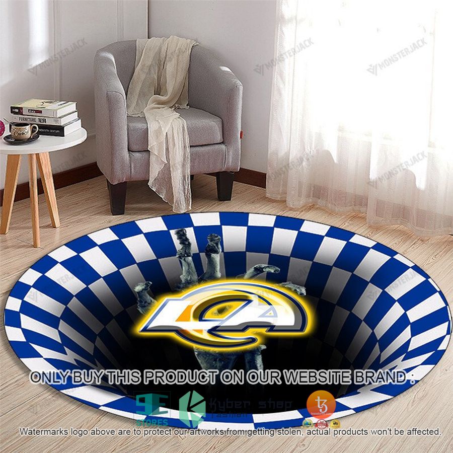 nfl los angeles rams illusion round rug 1 30627
