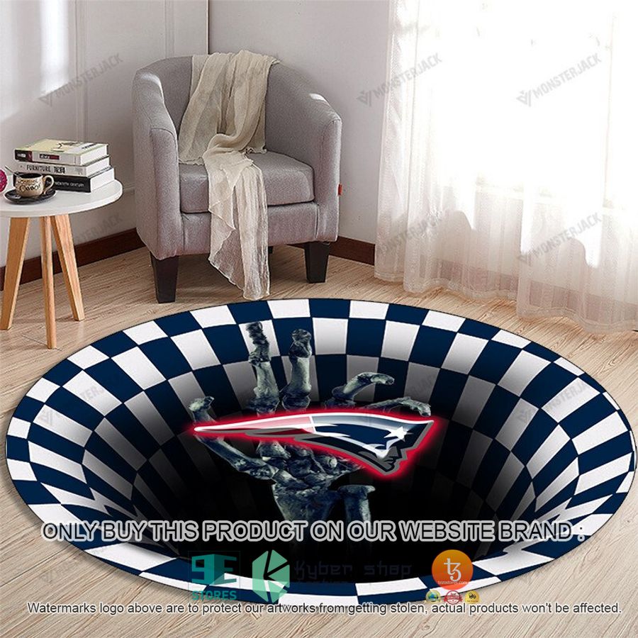 nfl new england patriots illusion round rug 1 28970