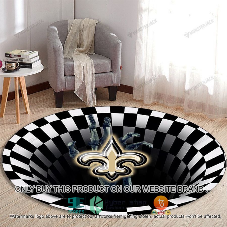 nfl new orleans saints illusion round rug 1 94271