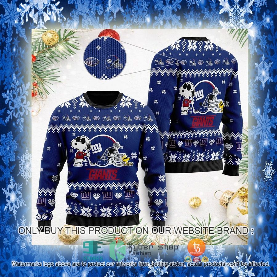 NEW New York Giants Cute The Snoopy Show Football Helmet Sweatshirt 3 nfl new york giants cute the snoopy show football helmet ugly christmas sweater 3 2824