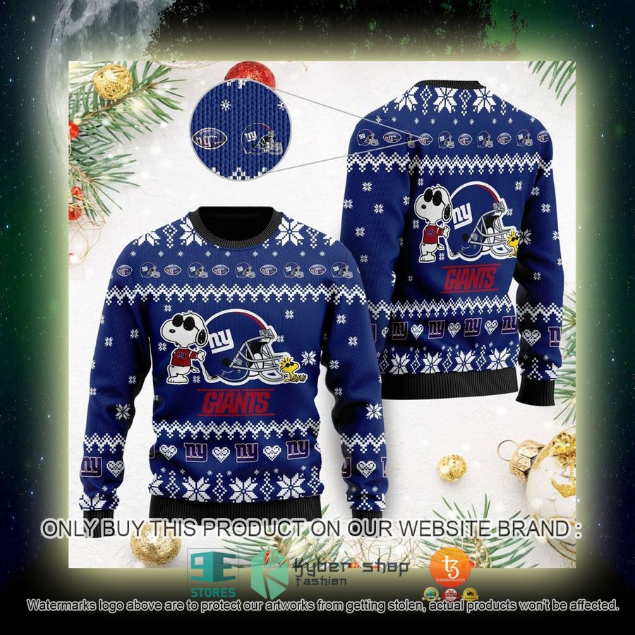 NEW New York Giants Cute The Snoopy Show Football Helmet Sweatshirt 4 nfl new york giants cute the snoopy show football helmet ugly christmas sweater 4 39936