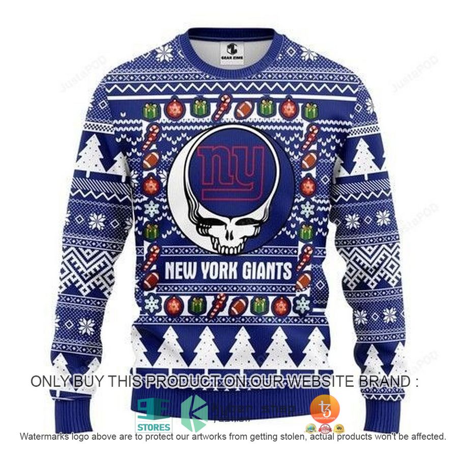 nfl new york giants grateful dead ugly christmas sweater 1 13023