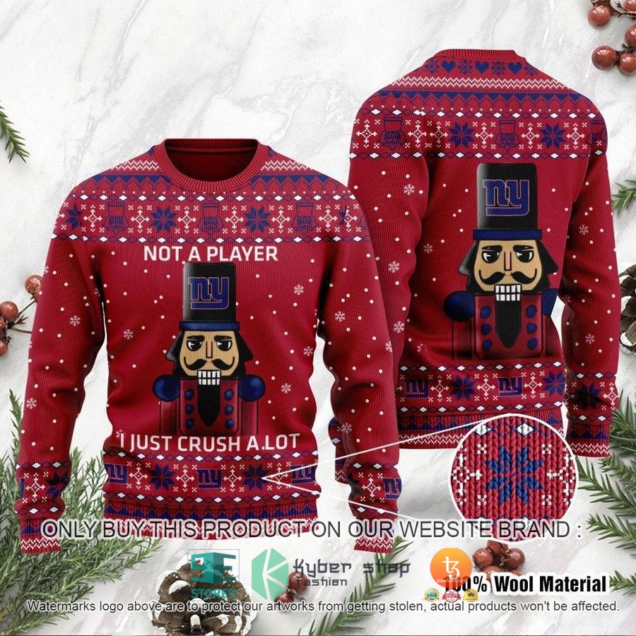 nfl new york giants i am not a player i just crush alot ugly christmas sweater 1 40409