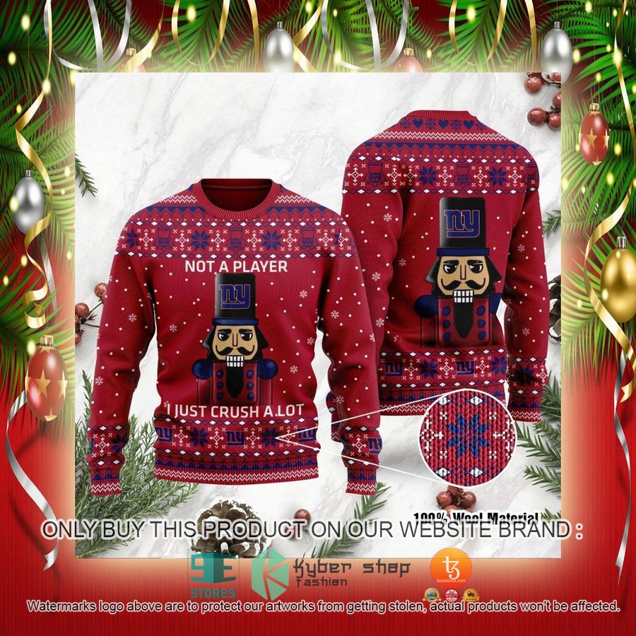 NEW New York Giants I Am Not A Player I Just Crush Alot Sweatshirt 2 nfl new york giants i am not a player i just crush alot ugly christmas sweater 2 22518