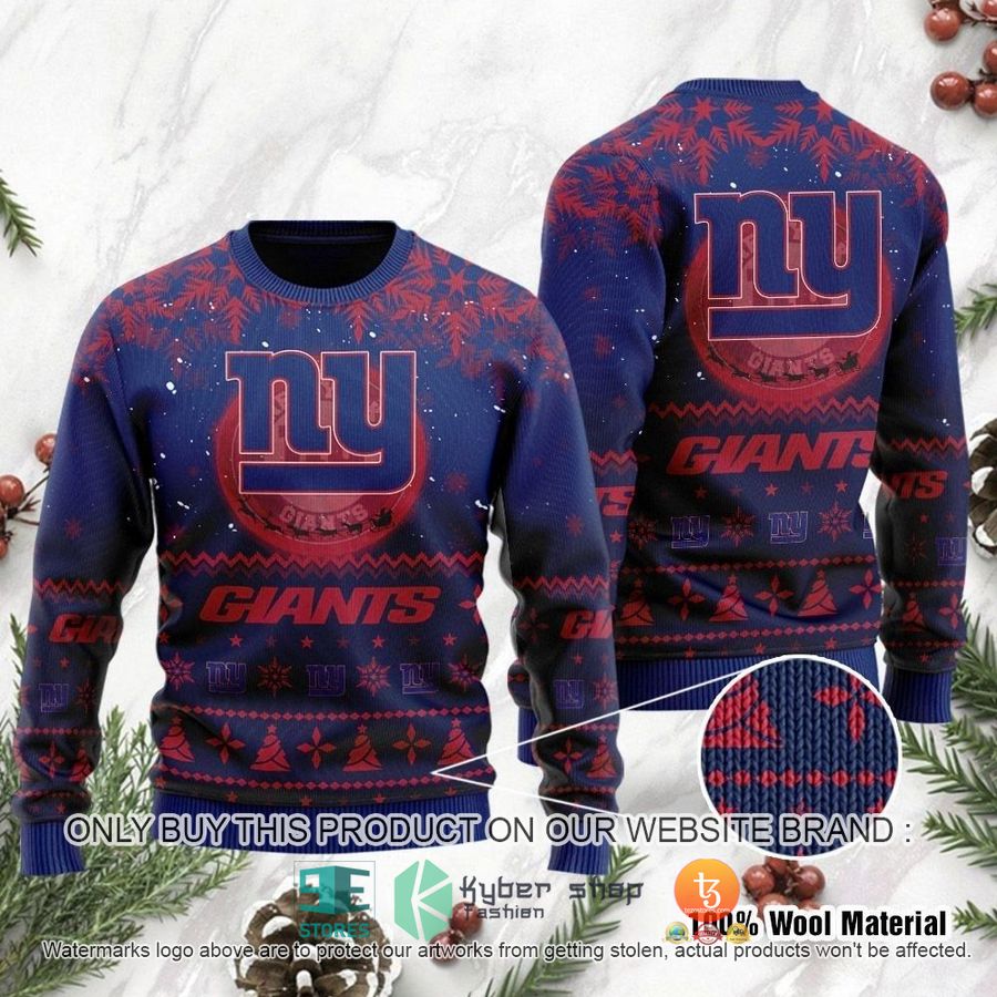 nfl new york giants santa claus in the moon ugly christmas sweater 1 62416