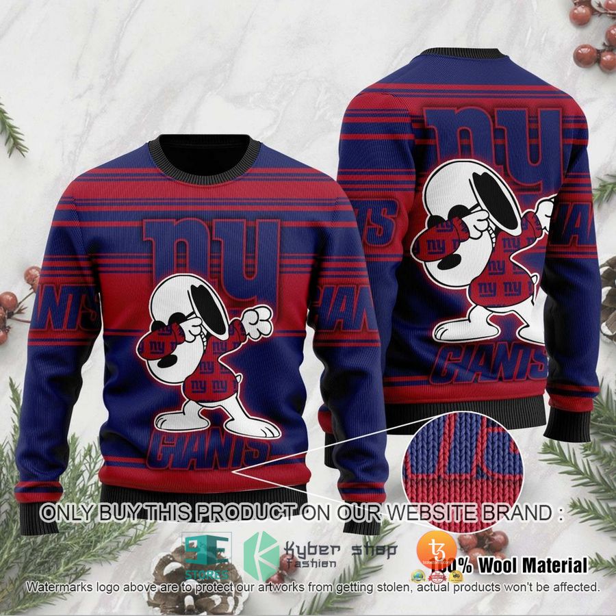 nfl new york giants snoopy nfl ugly christmas sweater 1 15372