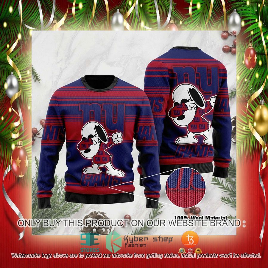 NEW New York Giants Snoopy NFL Sweatshirt 2 nfl new york giants snoopy nfl ugly christmas sweater 2 80600