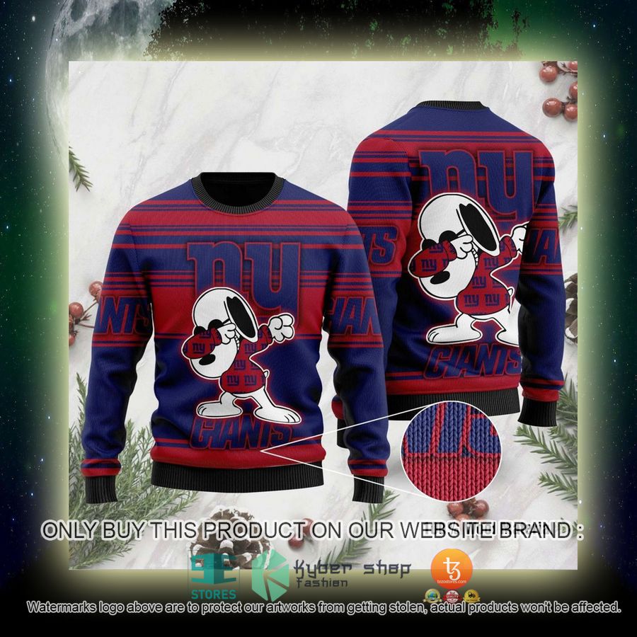 NEW New York Giants Snoopy NFL Sweatshirt 4 nfl new york giants snoopy nfl ugly christmas sweater 4 14501