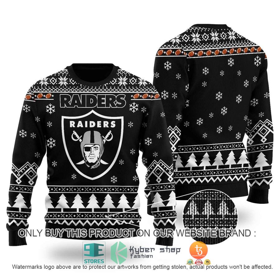 nfl oakland raiders logo black ugly christmas sweater 1 88449