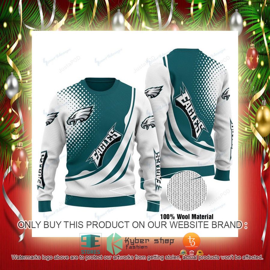 NEW Philadelphia Eagles green white Sweatshirt 2 nfl philadelphia eagles green white ugly christmas sweater 2 71121