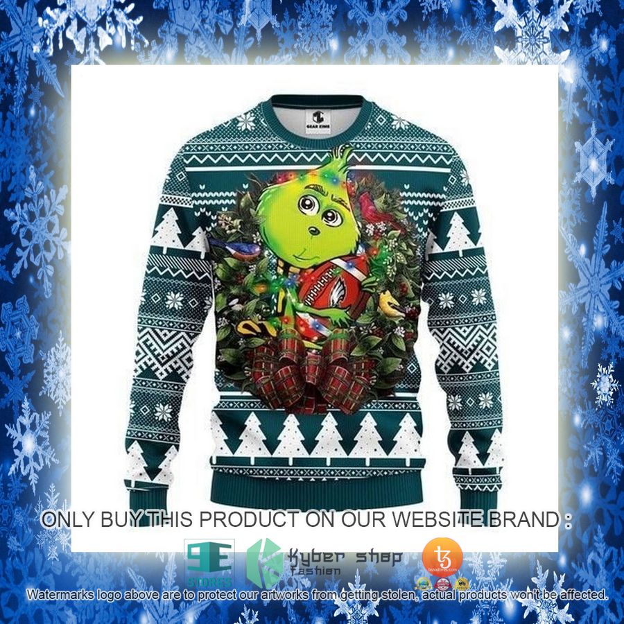 NEW Philadelphia Eagles Grinch Hug Sweatshirt 3 nfl philadelphia eagles grinch hug ugly christmas sweater 3 45340