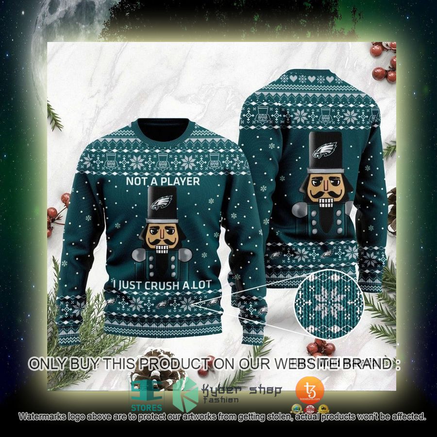NEW Philadelphia Eagles I Am Not A Player I Just Crush Alot Sweatshirt 4 nfl philadelphia eagles i am not a player i just crush alot ugly christmas sweater 4 96291