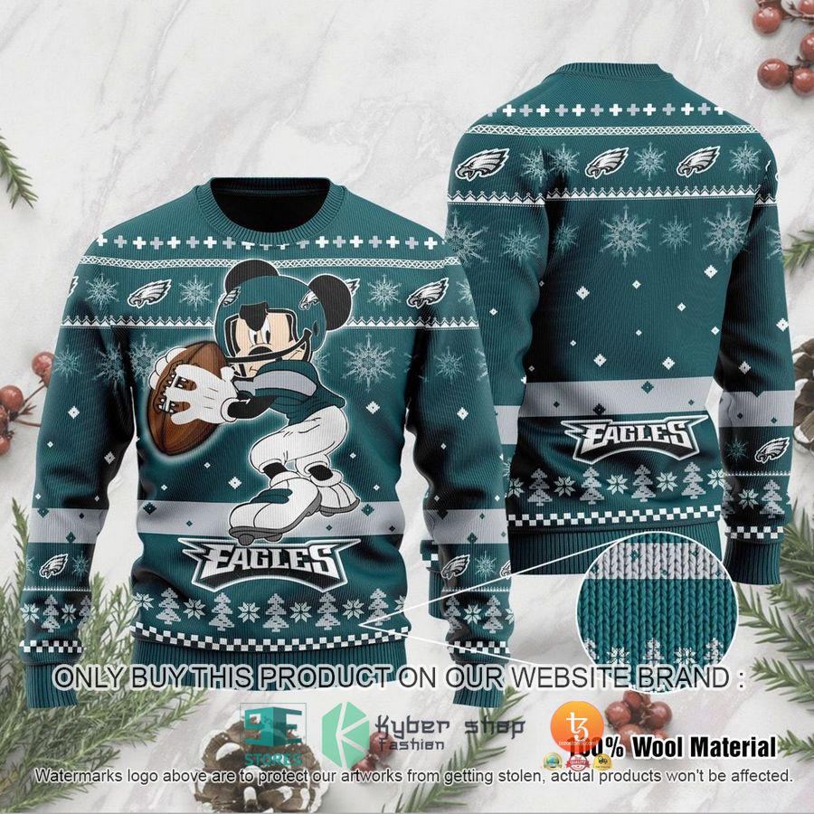 nfl philadelphia eagles mickey mouse funny ugly christmas sweater 1 8890