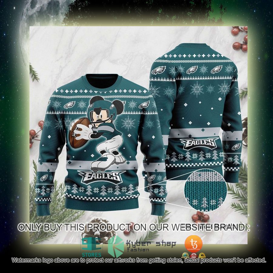NEW Philadelphia Eagles Mickey Mouse Funny Sweatshirt 4 nfl philadelphia eagles mickey mouse funny ugly christmas sweater 4 33804