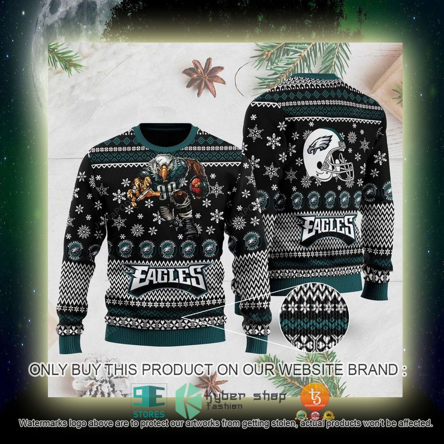 NEW Philadelphia Eagles Sports Football Team With Swoop The Mascot Sweatshirt 4 nfl philadelphia eagles sports football team with swoop the mascot ugly christmas sweater 4 32639