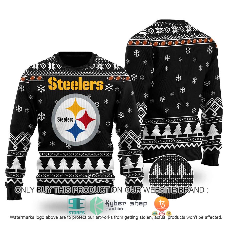nfl pittsburgh steelers logo black ugly christmas sweater 1 91840