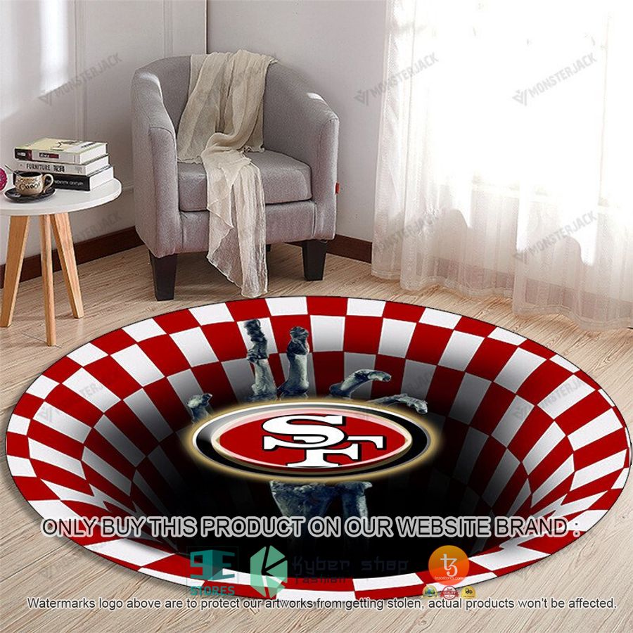 nfl san francisco 49ers illusion round rug 1 67337