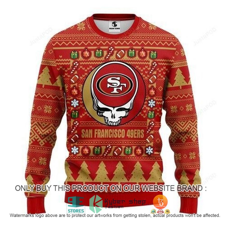 nfl san francisco 49ers nfl grateful dead ugly christmas sweater 1 31211