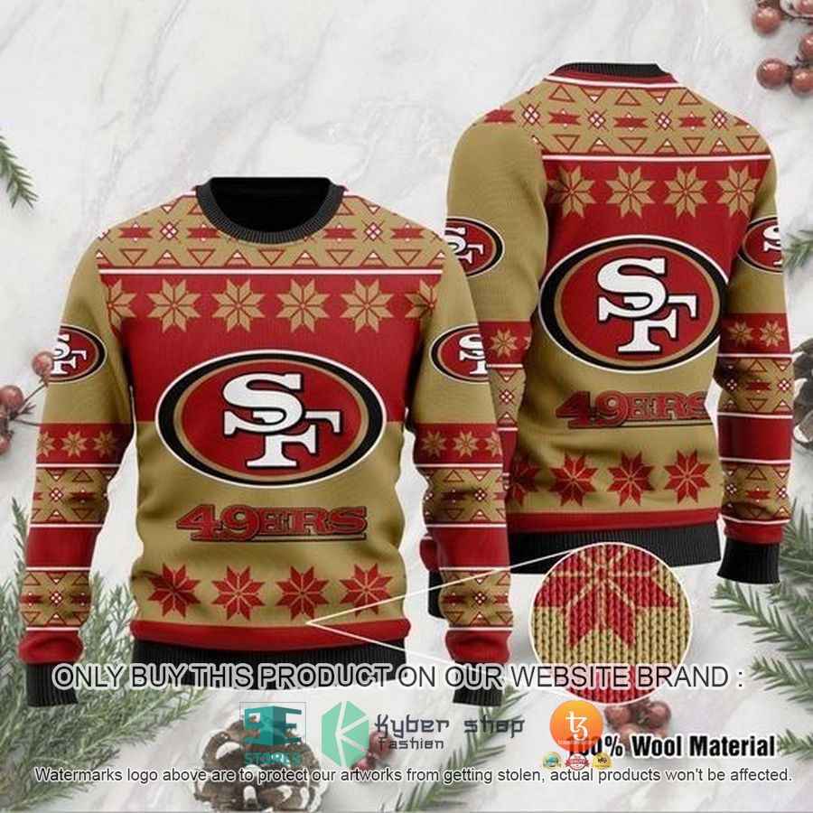 nfl san francisco 49ers wool christmas ugly christmas sweaters 1 81090