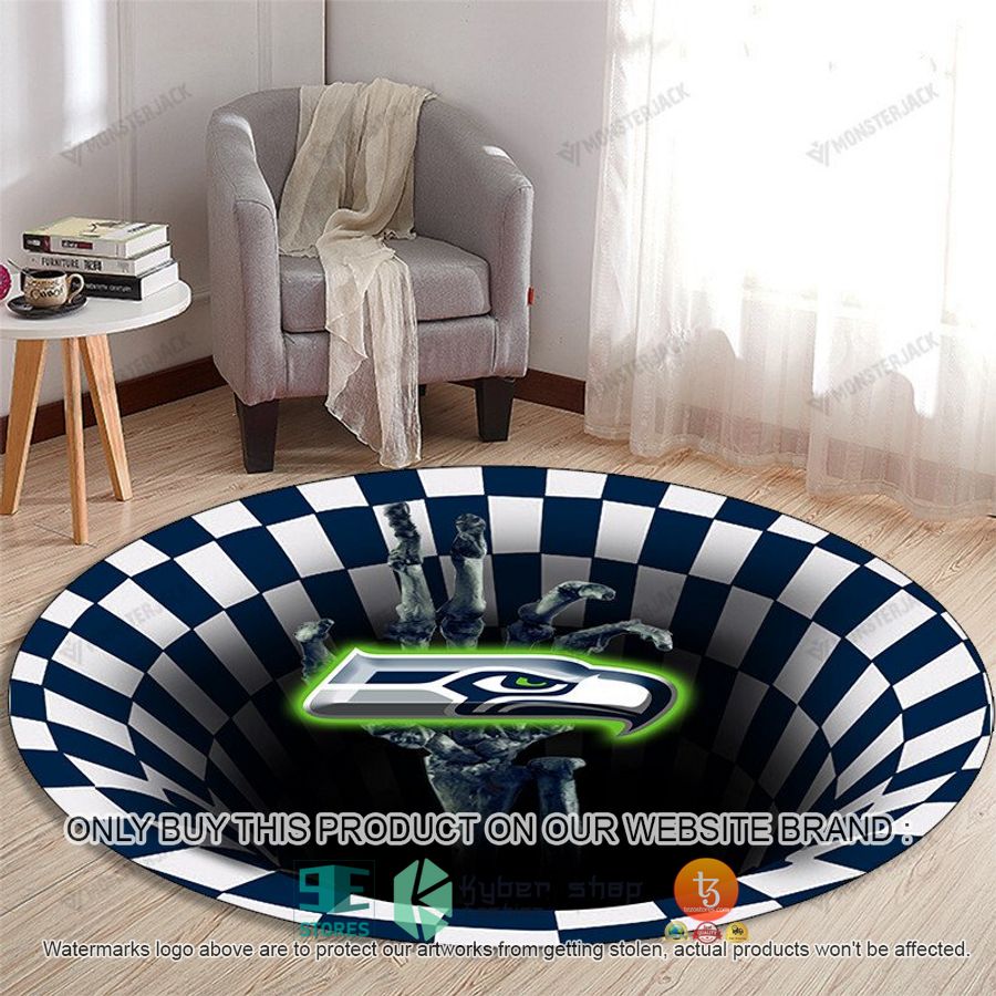 nfl seattle seahawks illusion round rug 1 69534