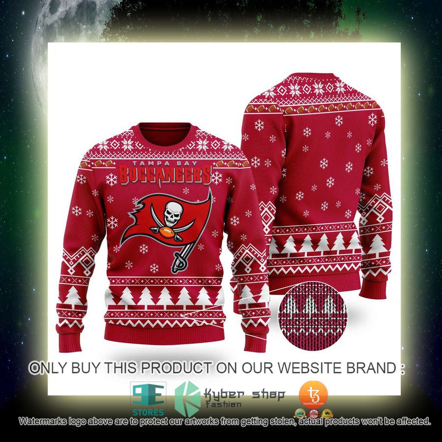 NEW Tampa Bay Buccaneers Logo Red Sweatshirt 4 nfl tampa bay buccaneers logo red ugly christmas sweater 4 1680