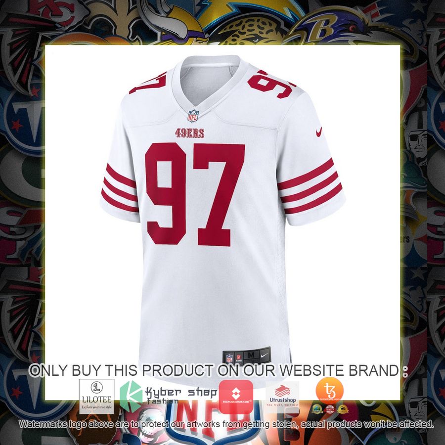 HOT Nick Bosa San Francisco 49ers Nike White Football Jersey Shirt 2 nick bosa san francisco 49ers nike white football jersey 2 96685